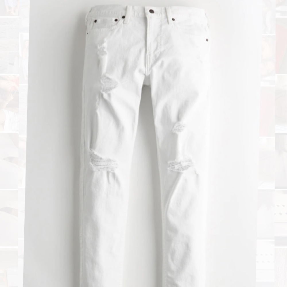 Holister super skinny white jeans